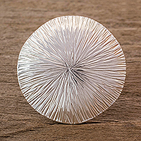 Sterling silver cocktail ring, 'Dandelion Days' - Sterling Silver Contemporary Ring from Guatemala