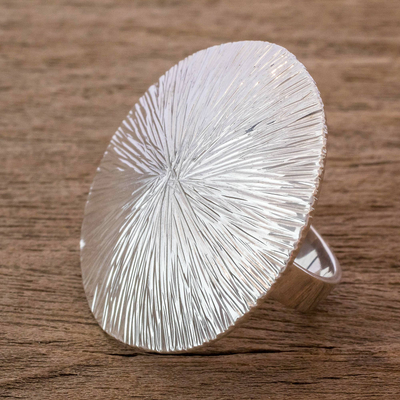 Sterling silver cocktail ring, 'Dandelion Days' - Sterling Silver Contemporary Ring from Guatemala