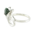 Jade cocktail ring, 'Mixco Lily in Dark Green' - Handmade Dark Green Jade and Silver Cocktail Ring