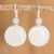 Jade drop earrings, 'Mixco Reflections' - Shibuichi and Sterling Silver Lilac Jade Earrings (image 2) thumbail
