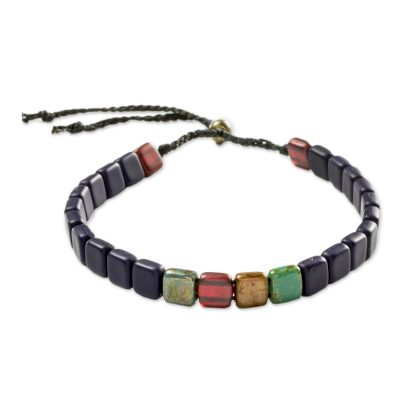 Beaded unity bracelet, 'Shared Values' - Handmade Multicolor Guatemalan Beaded Unity Bracelet
