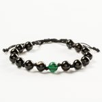 Onyx and malachite unity bracelet, 'Together in Strength' - Onyx & Green Malachite Unity Bracelet from Guatemala
