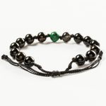 Onyx and malachite unity bracelet, 'Together in Strength' - Onyx & Green Malachite Unity Bracelet from Guatemala
