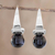 Jade drop earrings, 'Modern Mystic in Black' - Black Jade Drop Earrings from Guatemala (image 2) thumbail