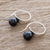Jade drop earrings, 'Modern Mystic in Black' - Black Jade Drop Earrings from Guatemala (image 2b) thumbail