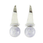 Jade drop earrings, 'Modern Mystic in Lilac' - Pale Lilac Jade and Sterling Silver Earrings