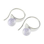 Jade drop earrings, 'Modern Mystic in Lilac' - Pale Lilac Jade and Sterling Silver Earrings