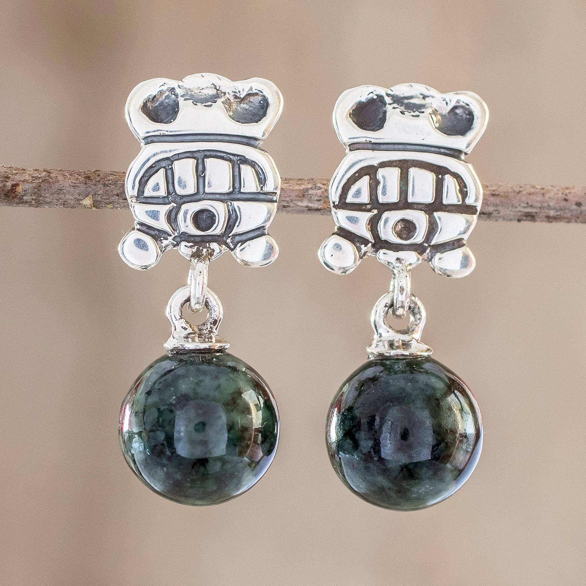 jade sterling silver earrings