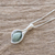 Jade pendant necklace, 'Mixco Lily in Light Green' - Lily Shaped Pendant Necklace with Light Green Jade (image 2b) thumbail