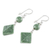 Jade dangle earrings, 'Ancient Diamonds in Green' - Light Green Jade Geometric Dangle Earrings (image 2c) thumbail
