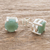 Jade stud earrings, 'Maya Sweets in Green' - Green Guatemalan Jade Stud Earrings (image 2b) thumbail