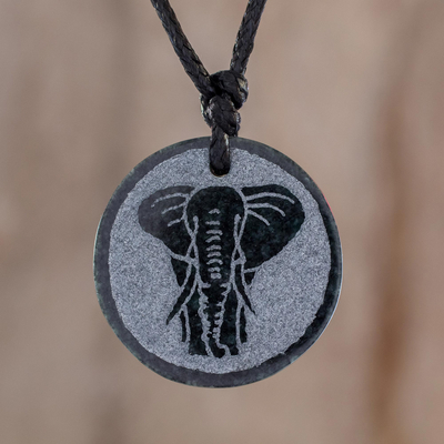 Jade pendant necklace, Elephant Wisdom