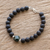 Lava stone and jade beaded bracelet, 'Mountain Forest' - Jade Accented Lava Stone Bracelet thumbail