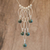 Jade pendant necklace, 'Dark Maya Empress' - Jade and Sterling Silver Statement Necklace