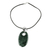 Jade pendant necklace, 'Maya Mirror' - Dark Green Jade and Silver Pendant Necklace