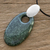 Jade pendant necklace, 'Maya Mirror' - Dark Green Jade and Silver Pendant Necklace (image 2b) thumbail
