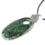 Jade pendant necklace, 'Maya Mirror' - Dark Green Jade and Silver Pendant Necklace (image 2d) thumbail
