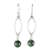Jade dangle earrings, 'Dark Maya Empress' - Hand Crafted Jade and Sterling Silver Dangle Earrings thumbail