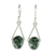 Jade dangle earrings, 'Maya Trapeze in Dark Green' - Artisan Crafted Silver and Jade Dangle Earrings thumbail