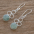 Jade dangle earrings, 'Trinity of Hope' - Apple Green Jade Dangle Earrings from Guatemala (image 2b) thumbail