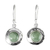Jade dangle earrings, 'Maya Planets' - Handmade Light Green Jade and Sterling Silver Earrings (image 2a) thumbail