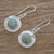 Jade dangle earrings, 'Maya Planets' - Handmade Light Green Jade and Sterling Silver Earrings (image 2b) thumbail