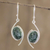 Jade dangle earrings, 'Way of Life' - Dark Green Jade Dangle Earrings (image 2) thumbail