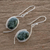 Jade dangle earrings, 'Way of Life' - Dark Green Jade Dangle Earrings (image 2b) thumbail