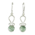 Pendientes colgantes de jade - Aretes de Plata Pulida y Jade Verde Claro