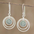 Jade dangle earrings, 'Mixco Orbits' - Sterling Silver and Jade Earrings (image 2) thumbail