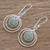 Jade dangle earrings, 'Mixco Orbits' - Sterling Silver and Jade Earrings (image 2b) thumbail