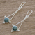 Jade dangle earrings, 'Mixco Harmony in Dark Green - Handmade Guatemalan Jade Dangle Earrings (image 2b) thumbail