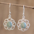 Jade dangle earrings, 'Mixco Flora in Light Green' - Flower Shaped Jade Dangle Earrings (image 2) thumbail