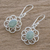 Jade dangle earrings, 'Mixco Flora in Light Green' - Flower Shaped Jade Dangle Earrings (image 2b) thumbail
