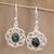 Jade dangle earrings, 'Mixco Flora in Dark Green' - Natural Jade Dangle Earrings from Guatemala thumbail