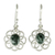 Jade dangle earrings, 'Mixco Flora in Dark Green' - Natural Jade Dangle Earrings from Guatemala