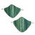 Cotton face masks, 'Green Mayan Dreams' (pair) - 2 Handwoven Green Cotton Face Masks w/ Head Straps (image 2a) thumbail