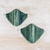 Cotton face masks, 'Green Mayan Dreams' (pair) - 2 Handwoven Green Cotton Face Masks w/ Head Straps (image 2b) thumbail