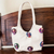 Cotton shoulder bag, 'Union' - Off-White Shoulder Bag with Worry Dolls thumbail