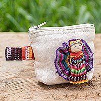 Two Guatemalan Worry Dolls with 100% Cotton Pouch - Love and Hope