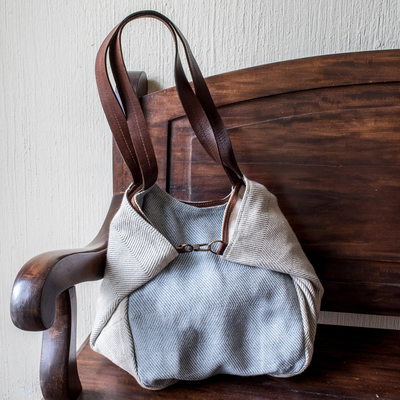 Natural cotton and leather boho bag, Any Day, Any Time, Anywhere