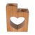 Tealight candle holders, 'One Heart' (pair) - Cedar Wood Heart Tealight Holders (Pair) thumbail