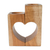 Tealight candle holders, 'One Heart' (pair) - Cedar Wood Heart Tealight Holders (Pair) (image 2d) thumbail