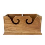 Wood yarn caddy, 'Stitch in Time' - Hand Carved Wood Yarn Caddy or Home Organizer