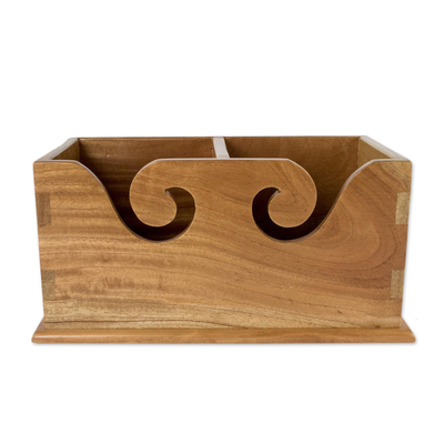 Kiva Store  Hand Carved Wood Yarn Caddy or Home Organizer