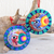 Ceramic ornaments, 'Eclipse of the Sun' (pair) - Crescent Moon Eclipse Ceramic Ornaments (Pair)