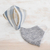 Natural cotton face masks, 'Clouds of Light' (pair) - 2 Natural Brown-Blue-Ivory Cotton 2-Layer Masks (image 2b) thumbail