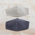 Natural cotton face masks, 'Clear Blue Skies' (pair) - 2 Eco-Friendly Blue and Ivory Cotton 2-Layer Masks (image 2) thumbail