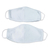 Natural cotton face masks, 'Clear Blue Skies' (pair) - 2 Eco-Friendly Blue and Ivory Cotton 2-Layer Masks (image 2e) thumbail