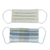 Cotton face masks, 'Earth Meets Clouds and Sky' (pair) - 2 Undyed Brown-Blue-Ivory Cotton Pleated 2-Layer Masks thumbail